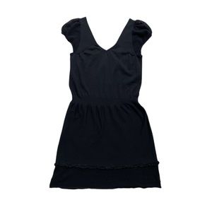 Anne Fontaine Black Cotton Knit Crochet Dress L